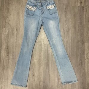 Light Blue lace pocket Women's Jeans